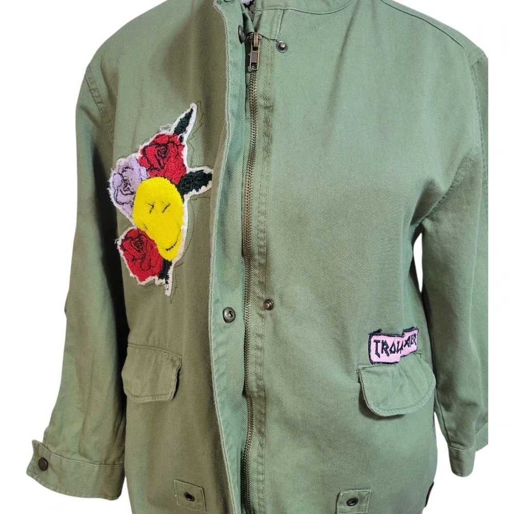 Zara‎ Girls Military Shacket 11-12 Troublemaker Patch Edgy Streetwear